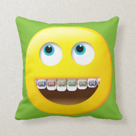 Emoji met Braces Pillow Kussen