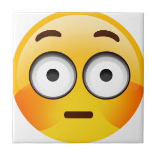 Emoji met geborstelde wangen tegeltje
