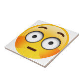 Emoji met geborstelde wangen tegeltje (Zijkant)