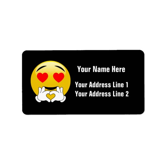 Emoji met hart ogen & handen etiket (Voorkant)