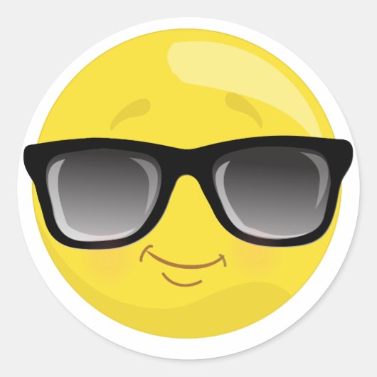 Emoji met zonnebril Stickers (Voorkant)