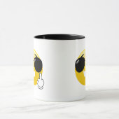 Emoji Middle Finger met zonnebril Coffee-Mok Mok (Midden)