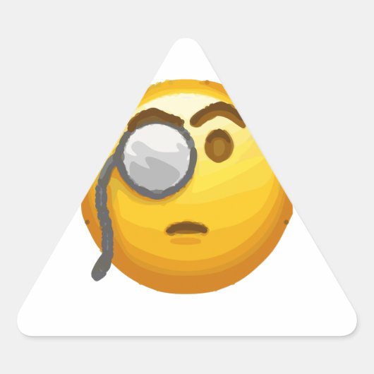 emoji monocle driehoek sticker (Voorkant)