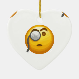 emoji monocle keramisch ornament
