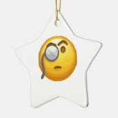 emoji monocle keramisch ornament (Links)