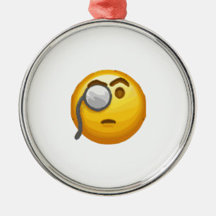emoji monocle metalen ornament