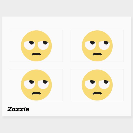 emoji oogrollen rechthoekige sticker (Vel)