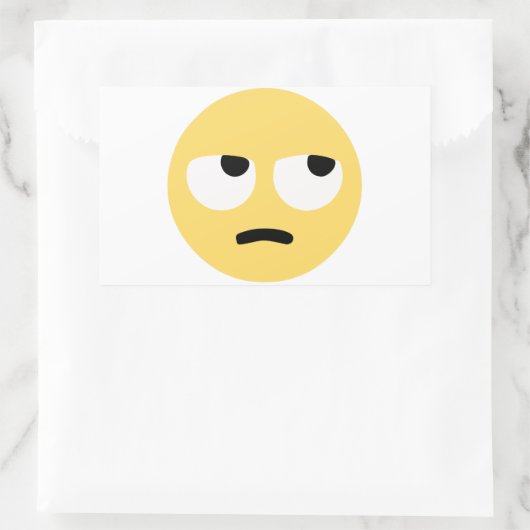 emoji oogrollen rechthoekige sticker (Tas)