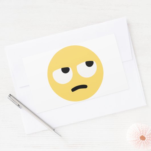 emoji oogrollen rechthoekige sticker (Envelop)