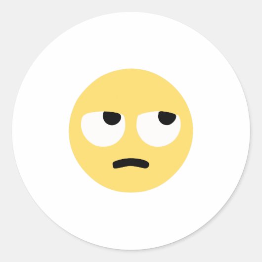 emoji oogrollen ronde sticker (Voorkant)