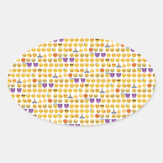 emoji-overbelasting ovale sticker (Voorkant)