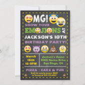 Emoji Party OMG Birthay Invitation (Devant)