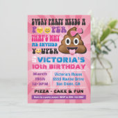 Emoji Party Pooper Girl Birthay Invitation (Debout devant)