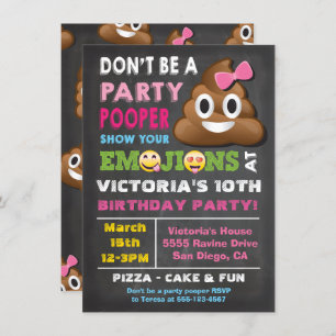 Emoji Party Pooper Girl Birthay Kaart