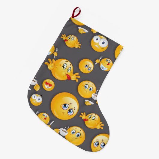 Emoji Pattern 2 Grote Kerstsok (Voorkant (Hangend))