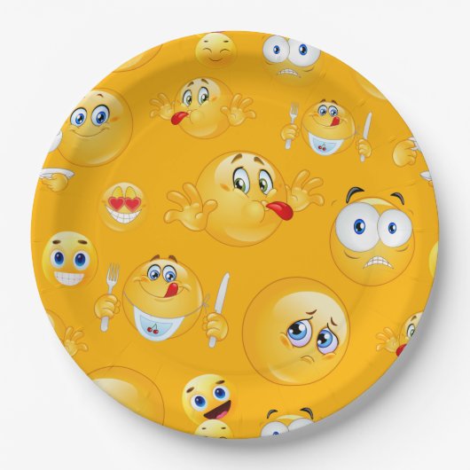 Emoji Pattern 2 Papieren Bordje (Voorkant)
