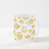 Emoji Pattern Matglas Koffiemok (Voorkant rechts)