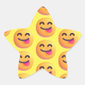 Emoji Pattern Ster Sticker (Voorkant)