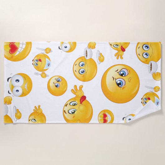 Emoji Pattern Strandlaken (Voorkant)