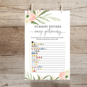 Emoji pictionary baby shower game roze groen