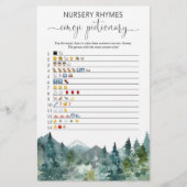 Emoji pictionary baby shower game rustige bergen (Voorkant)