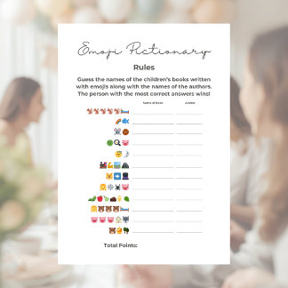 Emoji Pictionary Baby Shower Spel met Antwoorden Briefhoofd