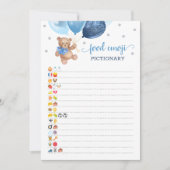 Emoji Pictionary spel Blue Teddy Bear Kaart (Voorkant)