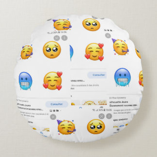 emoji pillow rond kussen