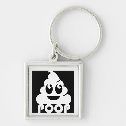 Emoji Poo Square Sleutelhanger (Voorkant)