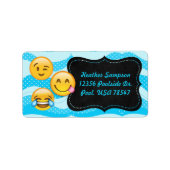 Emoji Pool Party Chalkboard Adresetiketten Etiket (Voorkant)