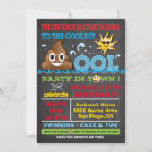 Emoji Pool Party Pooper Anniversaire Invitation (Devant)