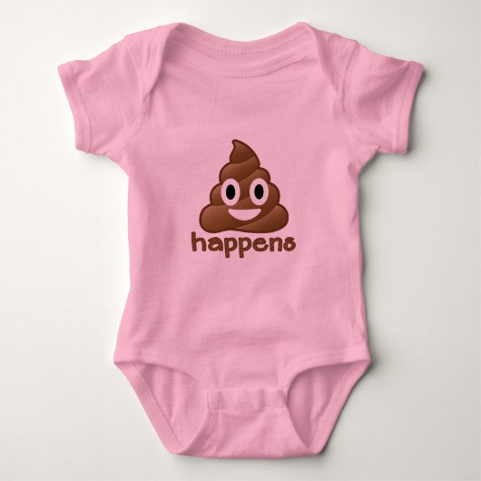 Emoji Poop gebeurt Romper (Voorkant)
