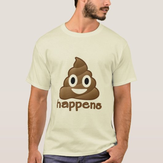 Emoji Poop gebeurt T-shirt (Voorkant)