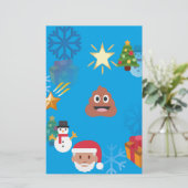 emoji poop kermas briefpapier (Staand voorkant)