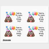 Emoji Poop Verjaardagsfeestje Dank u Stickers (Vel)