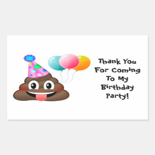Emoji Poop Verjaardagsfeestje Dank u Stickers
