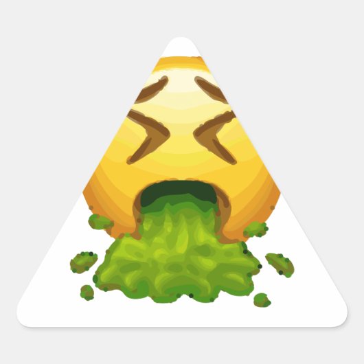 emoji puking driehoek sticker (Voorkant)