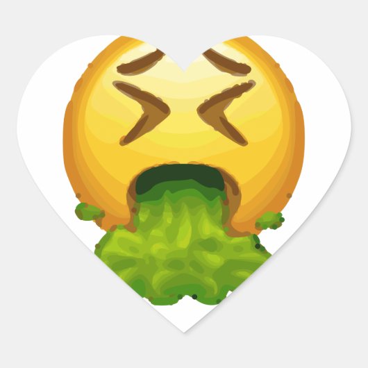 emoji puking hart sticker (Voorkant)