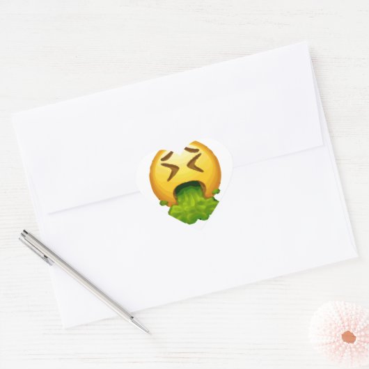 emoji puking hart sticker (Envelop)