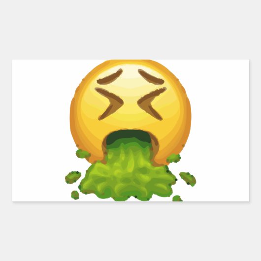 emoji puking rechthoekige sticker (Voorkant)