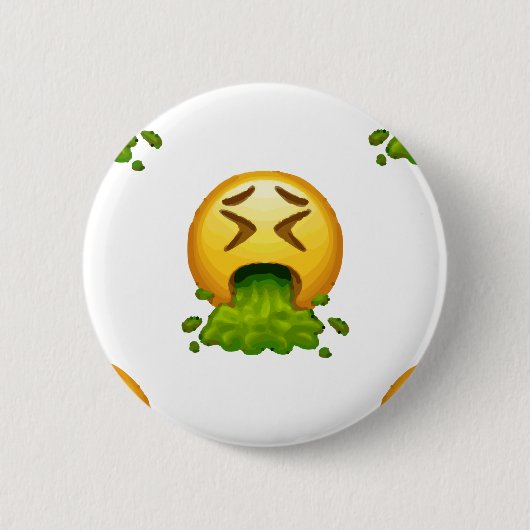 emoji puking ronde button 5,7 cm (Voorkant)
