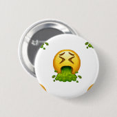 emoji puking ronde button 5,7 cm (Voorkant /achterkant)