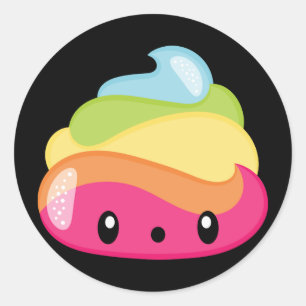 Emoji Raimbow Poop! Ronde Sticker