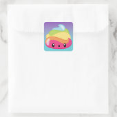 Emoji Raimbow Poop! Vierkante Sticker (Tas)