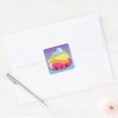 Emoji Raimbow Poop! Vierkante Sticker (Envelop)