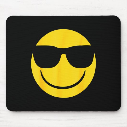 Emoji Retro Sungles Yellow Smile Face Muismat (Voorkant)