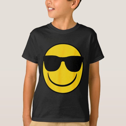 Emoji Retro Sungles Yellow Smile Face T-shirt (Voorkant)