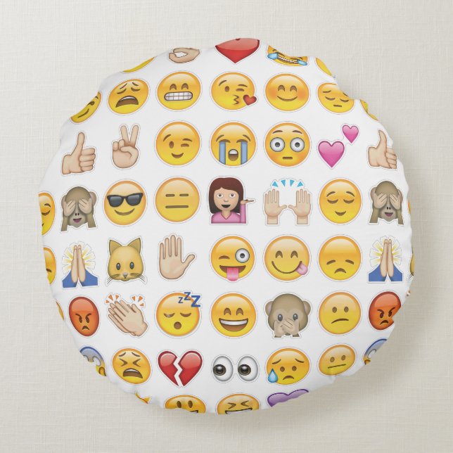 emoji ronde kussen (Achterkant)