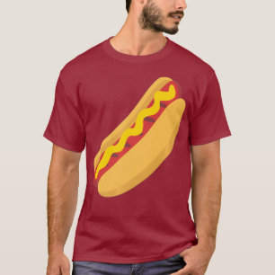Emoji Schattige Hot Dog Sausage Mosterd T-shirt