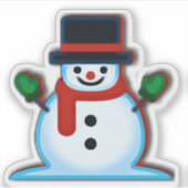 Emoji Sneeuwman Kerstmis Sticker (Voorkant)